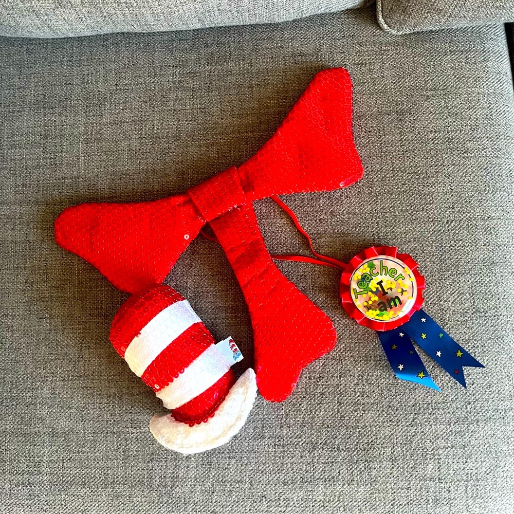 Dr. Seuss Props -Bow Tie and Hair Clip Hat for Teachers or Moms 🎉